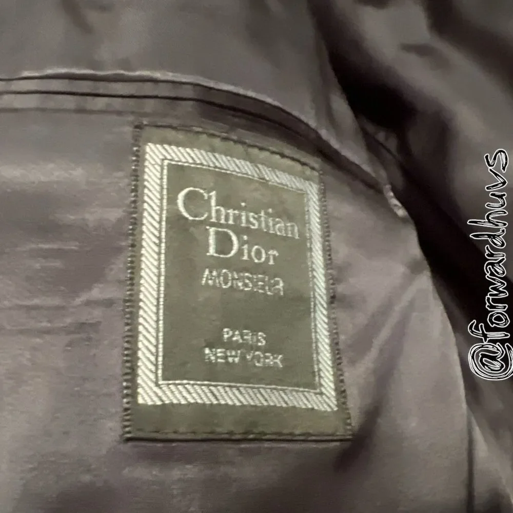 Vintage Christian Dior Monsieur Wool Pinstripe Blazer 44R Approx USA